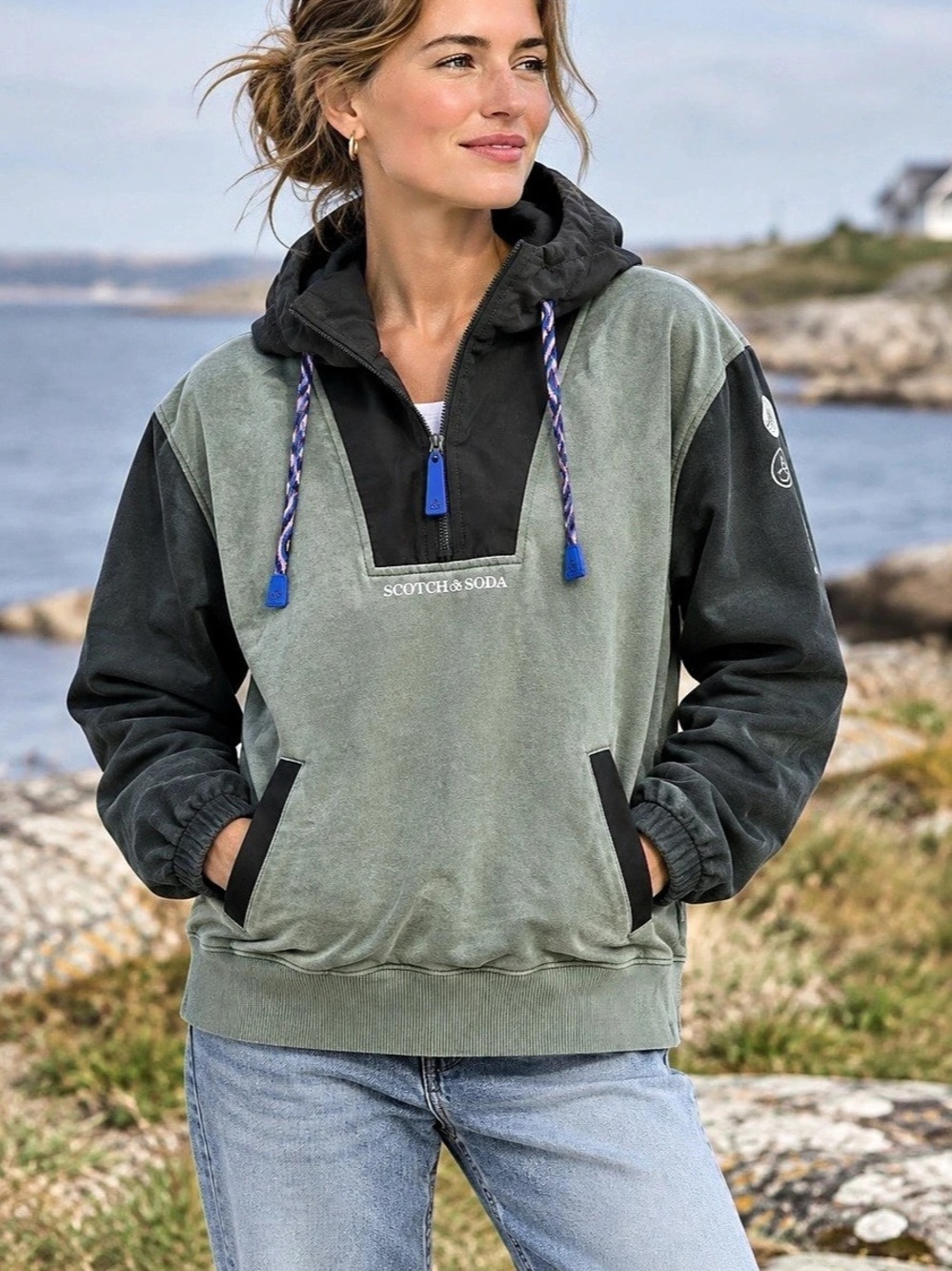 Scotch & Soda Amsterdam green hoodie